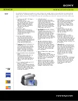 Sony DCR-HC28 - Minidv Handycam Camcorder Specifications preview