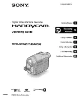 Sony DCR-HC36 - MiniDV Digital Handycam Camcorder Operating Manual preview