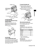 Preview for 15 page of Sony DCR-HC36 - MiniDV Digital Handycam Camcorder Operating Manual