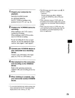 Preview for 73 page of Sony DCR-HC36 - MiniDV Digital Handycam Camcorder Operating Manual