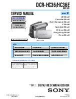 Sony DCR-HC36 - MiniDV Digital Handycam Camcorder Service Manual preview