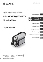 Preview for 1 page of Sony DCR HC62E - Mini DV Camcorder Operating Manual