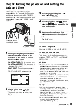 Предварительный просмотр 13 страницы Sony DCR HC62E - Mini DV Camcorder Operating Manual