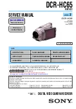 Preview for 1 page of Sony DCR-HC65 - Digital Handycam Camcorder Service Manual