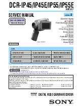 Preview for 1 page of Sony DCR-IP45 - Micromv Digital Camcorder Service Manual