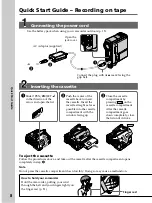 Preview for 8 page of Sony DCR PC105 - Handycam Camcorder - 1.0 MP Operating Instructions Manual