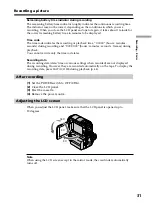 Preview for 31 page of Sony DCR PC105 - Handycam Camcorder - 1.0 MP Operating Instructions Manual