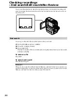 Preview for 40 page of Sony DCR PC105 - Handycam Camcorder - 1.0 MP Operating Instructions Manual