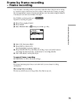 Preview for 73 page of Sony DCR PC105 - Handycam Camcorder - 1.0 MP Operating Instructions Manual