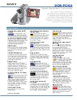 Sony DCR-PC109 - Digital Handycam Camcorder Brochure preview