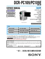 Sony DCR-PC109 - Digital Handycam Camcorder Service Manual preview