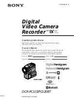 Sony DCR-PC115 Operating Instructions Manual preview