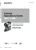 Sony DCR-PC350 - Digital Handycam Camcorder Operation Manual preview