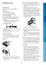 Предварительный просмотр 3 страницы Sony DCR-PJ5E/SR21E/SX21E Handbook