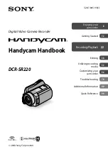 Sony DCR-SR220D - 120gb Hard Disk Drive Handycam Camcorder Handbook preview