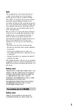 Preview for 5 page of Sony DCR-SR40 - 30GB Hard Disk Drive Handycam Operating Manual