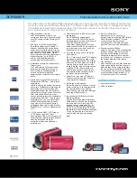 Preview for 1 page of Sony DCR-SX40/R - Palm-sized Camcorder W/ 60x Optical Zoom Specifications