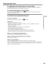 Preview for 49 page of Sony DCR-TRV130 - Digital8 Camcorder Operating Instructions Manual