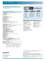 Preview for 2 page of Sony DCR-TRV140 - Digital8 Camcorder With 2.5" LCD Specifications