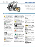 Preview for 1 page of Sony DCR-TRV260 - Digital Handycam Camcorder Specifications