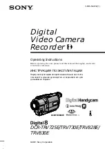 Sony DCR-TRV725E Operating Instructions Manual preview