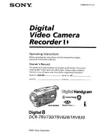 Sony DCR-TRV73O Operating Instructions Manual preview