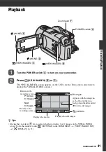 Предварительный просмотр 41 страницы Sony DCRDVD408 - 4MP DVD Handycam Camcorder Operating Manual