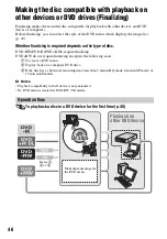 Предварительный просмотр 46 страницы Sony DCRDVD408 - 4MP DVD Handycam Camcorder Operating Manual