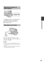 Предварительный просмотр 41 страницы Sony DCRDVD850 - Handycam DVD Hybrid Camcorder Operating Manual