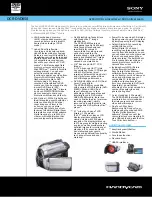 Preview for 1 page of Sony DCRDVD850 - Handycam DVD Hybrid Camcorder Specifications