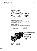 Sony DCRVX2000 - MiniDV Digital Camcorder Operating Instructions Manual preview