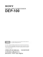 Предварительный просмотр 1 страницы Sony DEP-100 Operation Manual