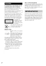 Preview for 2 page of Sony DHC-FLX5D Operating Instructions Manual