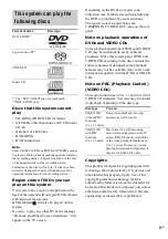 Preview for 5 page of Sony DHC-FLX5D Operating Instructions Manual