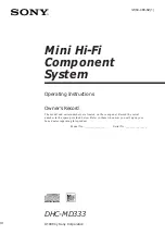 Preview for 1 page of Sony DHC-MD333 - Mini Hi Fi Component System Operating Instructions Manual