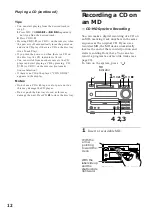 Предварительный просмотр 12 страницы Sony DHC-MD333 - Mini Hi Fi Component System Operating Instructions Manual