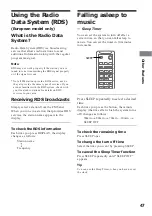 Preview for 47 page of Sony DHC-MD333 - Mini Hi Fi Component System Operating Instructions Manual