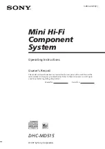 Preview for 1 page of Sony DHC-MD515 - Mini Hi Fi Component System Operating Instructions Manual