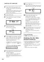 Предварительный просмотр 26 страницы Sony DHC-MD515 - Mini Hi Fi Component System Operating Instructions Manual