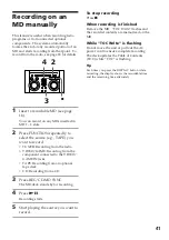 Preview for 41 page of Sony DHC-MD515 - Mini Hi Fi Component System Operating Instructions Manual