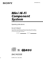 Sony DHC-MD555 - Mini Hi Fi Component System Operating Instructions Manual preview