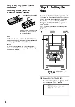 Предварительный просмотр 8 страницы Sony DHC-MD555 - Mini Hi Fi Component System Operating Instructions Manual