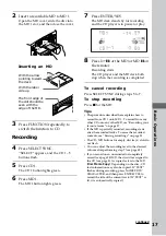 Preview for 17 page of Sony DHC-MD555 - Mini Hi Fi Component System Operating Instructions Manual