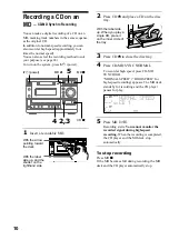 Preview for 10 page of Sony DHC-MD595 - Mini Hi Fi Component System Operating Instructions Manual