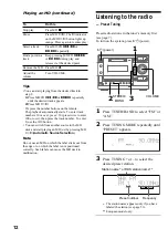 Предварительный просмотр 12 страницы Sony DHC-MD595 - Mini Hi Fi Component System Operating Instructions Manual