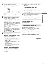 Предварительный просмотр 19 страницы Sony DHC-MD595 - Mini Hi Fi Component System Operating Instructions Manual