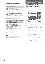 Предварительный просмотр 20 страницы Sony DHC-MD595 - Mini Hi Fi Component System Operating Instructions Manual