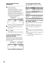 Предварительный просмотр 22 страницы Sony DHC-MD595 - Mini Hi Fi Component System Operating Instructions Manual