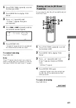 Предварительный просмотр 41 страницы Sony DHC-MD595 - Mini Hi Fi Component System Operating Instructions Manual