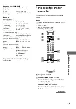 Preview for 71 page of Sony DHC-MD595 - Mini Hi Fi Component System Operating Instructions Manual